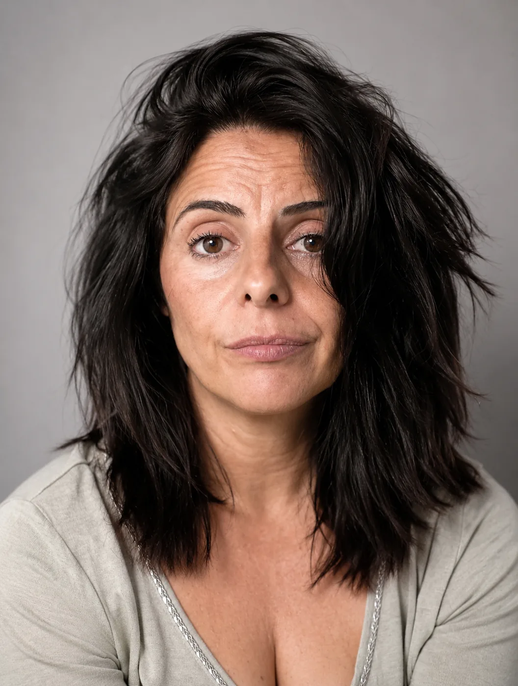 Rosana Blanco, retrato con el pelo revuelto